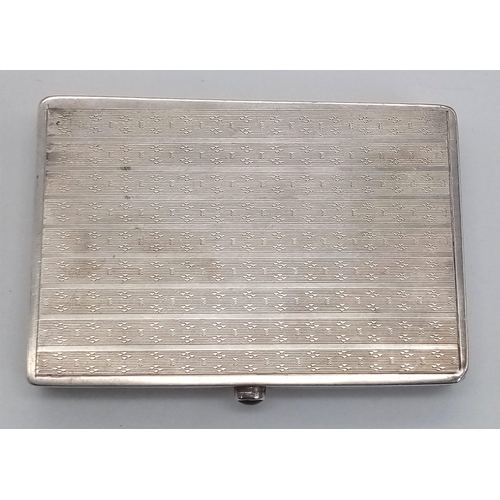 49 - WW2 Austrian Hallmarked Silver Cigarette Case. Hand Engrave “1944 Panzer Division Totemkopf”