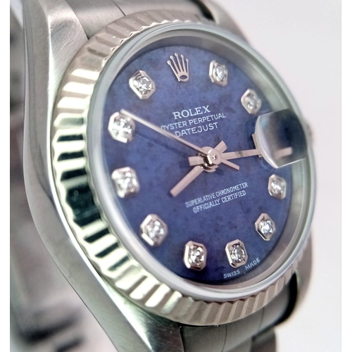 109 - A Rolex Oyster Perpetual Datejust Diamond Ladies Watch - Model 79174. Stainless steel bracelet and c... 