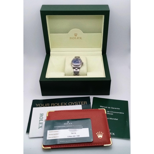 109 - A Rolex Oyster Perpetual Datejust Diamond Ladies Watch - Model 79174. Stainless steel bracelet and c... 