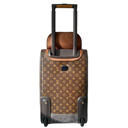 134 - A Louis Vuitton Monogram Eole Convertible Travel Bag. Leather exterior with gold-toned hardware, lug... 