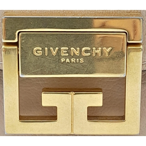 199 - A Givenchy Mini GV3 Pink Cross Body Bag with Gold-Tone Hardware. Leather Exterior with Tonal Suede T... 