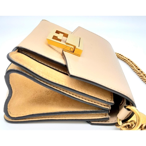 199 - A Givenchy Mini GV3 Pink Cross Body Bag with Gold-Tone Hardware. Leather Exterior with Tonal Suede T... 