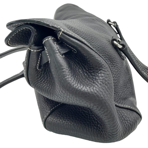 241 - A Prada Black Vitello Shoulder Bag. Leather exterior with silver-toned hardware, two straps, push lo... 