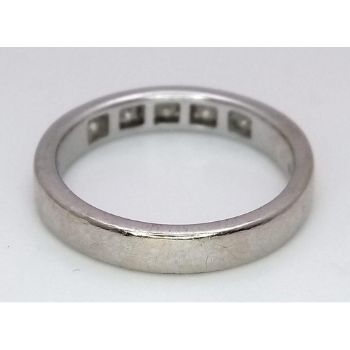 260 - An 18K White Gold Diamond Half-Eternity Ring. 0.25ctw of diamonds. Size L/M. 3.95g total weight. Ref... 