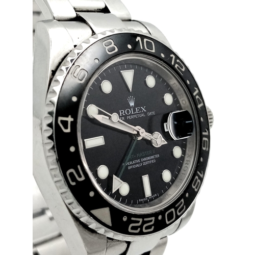 65 - A Rolex GMT - Master II Automatic Fents Watch. Model 116710LN. Stainless steel bracelet and case - 4... 