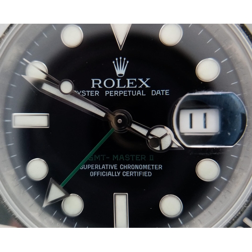 65 - A Rolex GMT - Master II Automatic Fents Watch. Model 116710LN. Stainless steel bracelet and case - 4... 