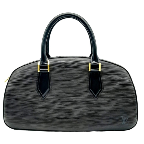 81 - A Louis Vuitton Black 'Jasmin' Handbag. Epi leather exterior with gold-toned hardware, two rolled le... 