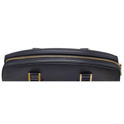 81 - A Louis Vuitton Black 'Jasmin' Handbag. Epi leather exterior with gold-toned hardware, two rolled le... 