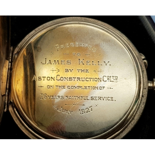 1 - A J.W.BENSON 9K GOLD WATCH DATED 1927 AND BEING IN VERY NICE CONDITION IN ITS ORIGINAL PRESENTATION ... 