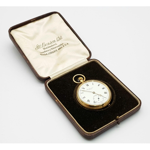 1 - A J.W.BENSON 9K GOLD WATCH DATED 1927 AND BEING IN VERY NICE CONDITION IN ITS ORIGINAL PRESENTATION ... 