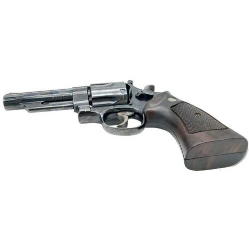 192 - A Smith and Wesson .45 Calibre Revolver. This USA made pistol has a 4 inch barrel with a nice dark g... 