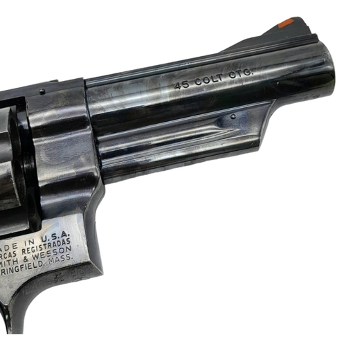 192 - A Smith and Wesson .45 Calibre Revolver. This USA made pistol has a 4 inch barrel with a nice dark g... 