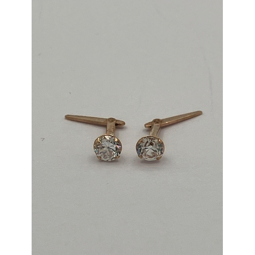 238 - 2 x pairs 9 carat GOLD STUD EARRINGS. To include  1 x pair GARNETS. Together with 1 x pair Crystal Q... 