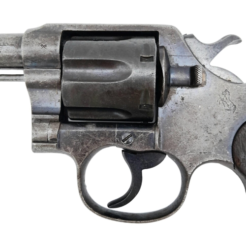 296 - A Vintage Colt Service Revolver - 455 ELEY. This USA made pistol has a 5.5 inch barrel and battle-wo... 