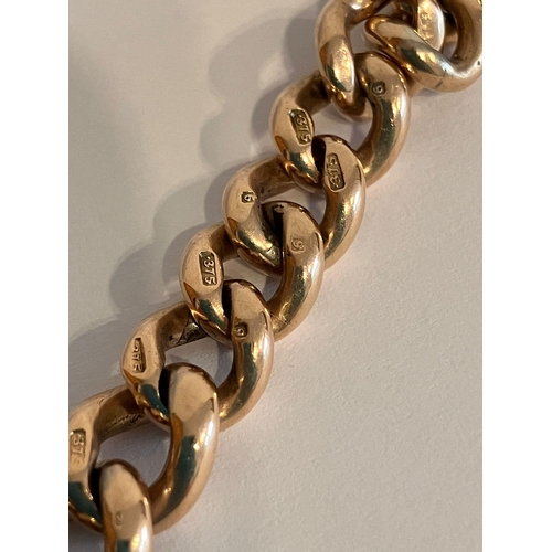 511 - Vintage 9 carat GOLD WATCH CHAIN with every link GOLD STAMPED. 28.6 grams. 22 cm.