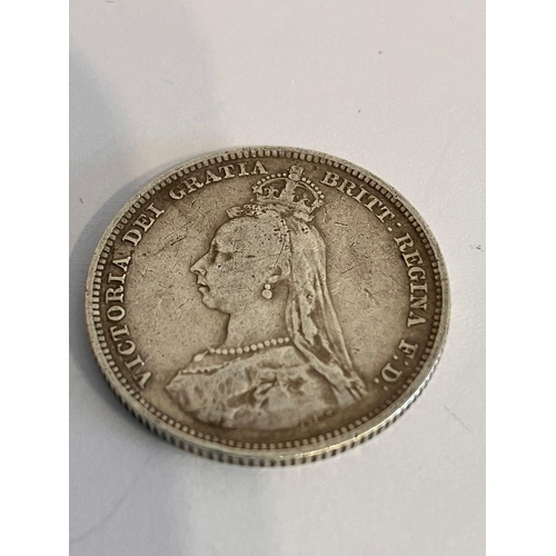 581 - 1887 SILVER SHILLING in Extra fine condition. Queen Victoria Golden Jubilee mintage. Having bold and... 