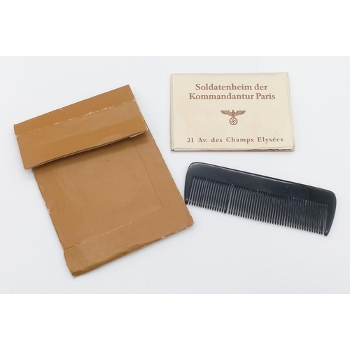 1051 - 16. WW2 German Comb and Mirror from the R & R Centre in Paris for soldiers on a break from the f... 