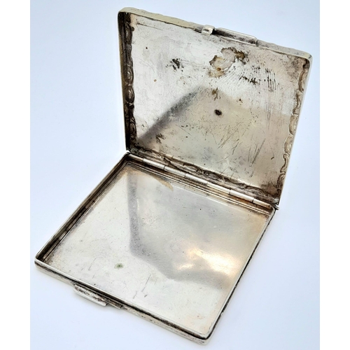 1058 - WW1 Imperial German Heavy Silver-Plated Pill Case with an Iron Cross of the lid.