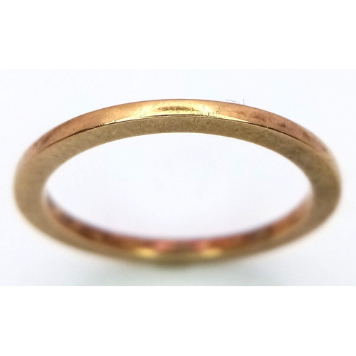 367 - A 22K GOLD FLAT BAND RING .   3.1gms   size O