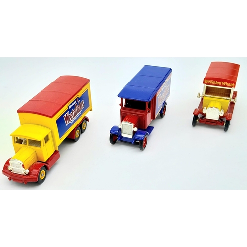 709 - 3 LLEDO VEHICLES IN DIE CAST METAL , 2 TRUCKS PLUS A VAN.