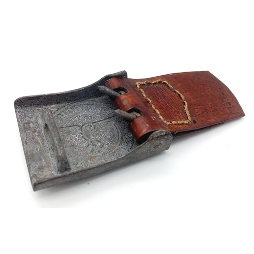 756 - 3 rd Reich Railway Buckle and Leather Tab.