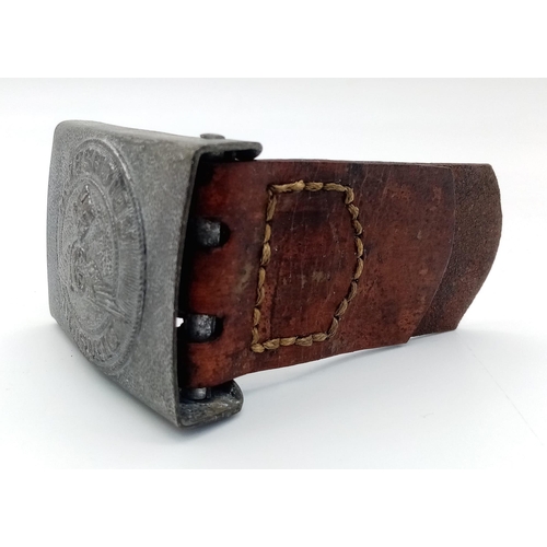 756 - 3 rd Reich Railway Buckle and Leather Tab.