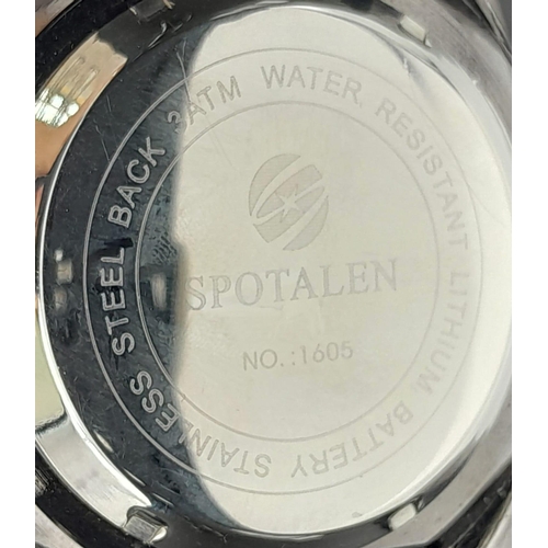 759 - A Men’s Military Style Sports Watch by Spotalen. 54mm Including Crown. Mult- Function Digital and An... 