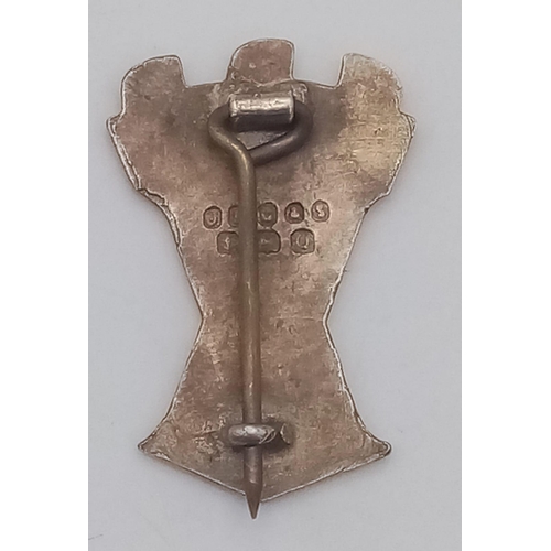 882 - WW2 Hallmarked Silver Vickers Armstrong (British Arms Factory) Air Raid Wardens Badge.