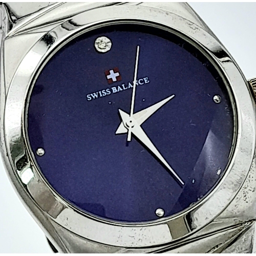 930 - An Excellent Condition Men’s Diamond Set Face Watch by Swiss Balance. 41mm Including Crown. Diamond ... 