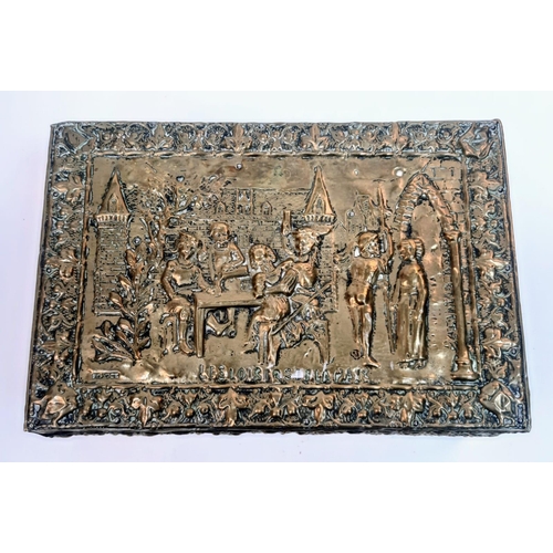 1507 - A Beautiful Large French Late 19th Century Bronze/Brass Box. Highly decorative with Neo classical de... 