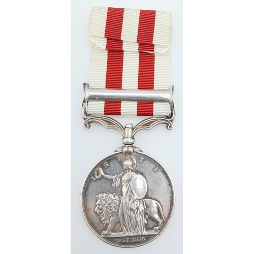 1480 - An Indian Mutiny Medal 1857-1858, with clasp ‘DELHI’; named to John Brown 1st Bn 8th Regt (renamed t... 