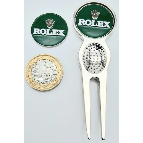 1776 - A Rolex Branded Putting Green Divot Repair Tool with Removable Ball Marker plus spare marker. As new... 