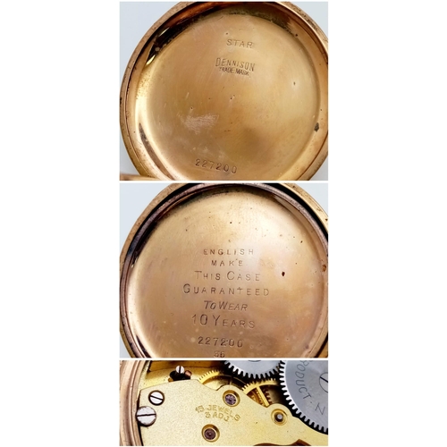 1784 - An Antique James Walker Ltd Gold Plated Half Hunter Pocket Watch. In need of repair so a/f.