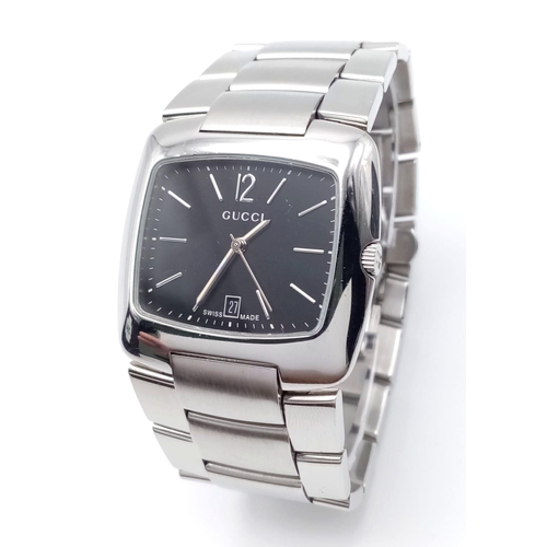 204 - An Excellent Condition Men’s Gucci Stainless Steel Watch Model 8500M. 35mm including Crown. Full Wor... 