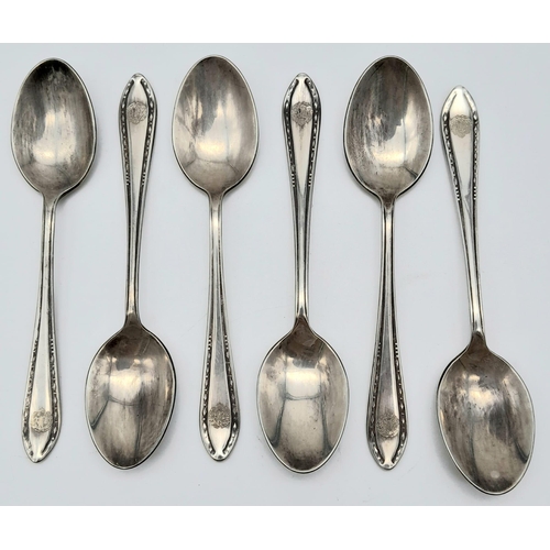 587 - Set of 6 Royal Flying Corps Silver Plated Teaspoons in original case.