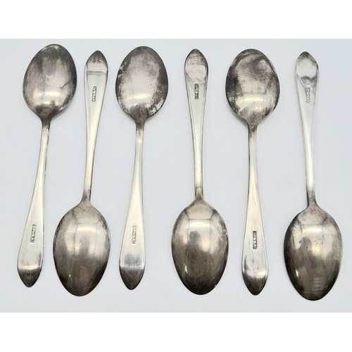 587 - Set of 6 Royal Flying Corps Silver Plated Teaspoons in original case.