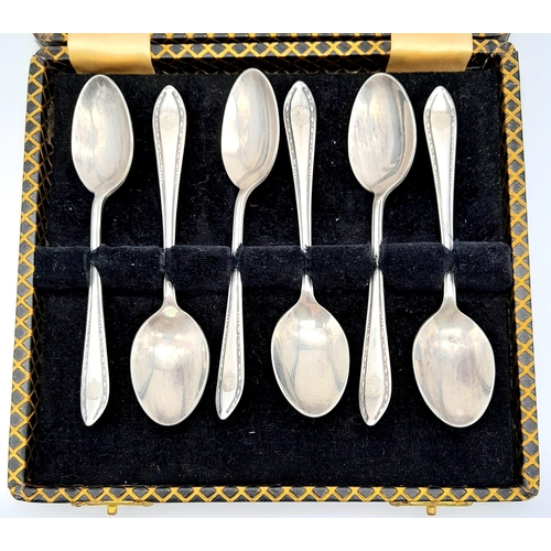 587 - Set of 6 Royal Flying Corps Silver Plated Teaspoons in original case.