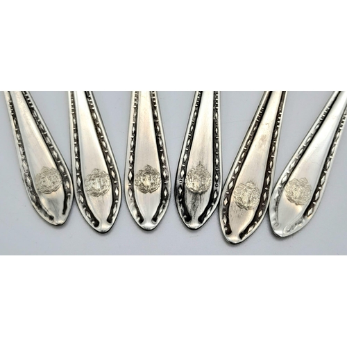 587 - Set of 6 Royal Flying Corps Silver Plated Teaspoons in original case.