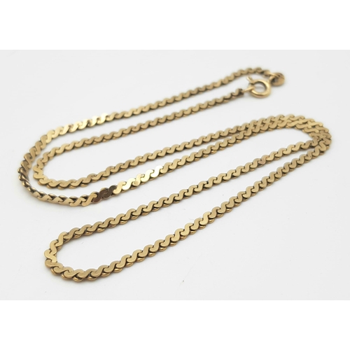 689 - A 45cms 9K GOLD S LINK CHAIN .   6.5gms