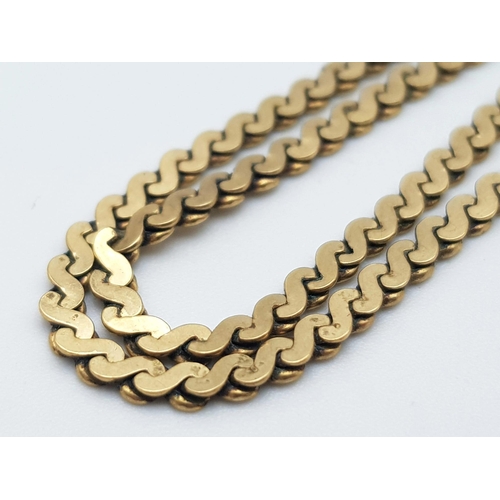 689 - A 45cms 9K GOLD S LINK CHAIN .   6.5gms