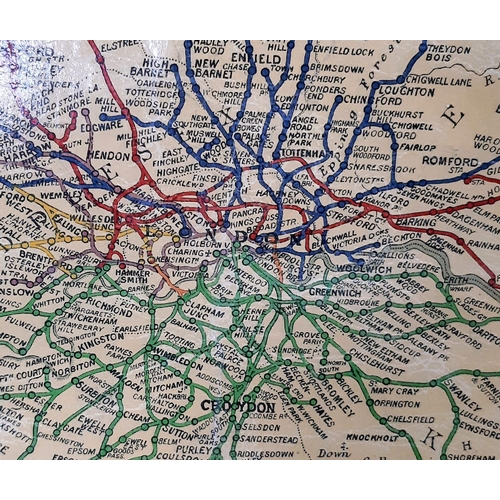 787 - A large 1940 linen backed Official Railway Map of England and Wales. Drawn and engraved by J.W. Emsl... 