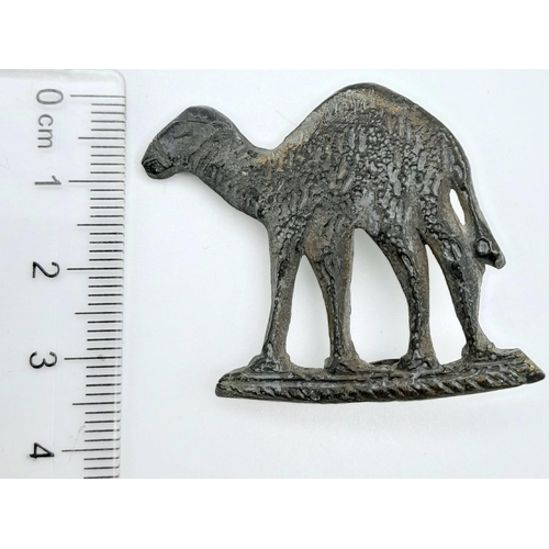 805 - WW1 Australian Imperial Camel Corps Theatre Made Sand Cast Badge.