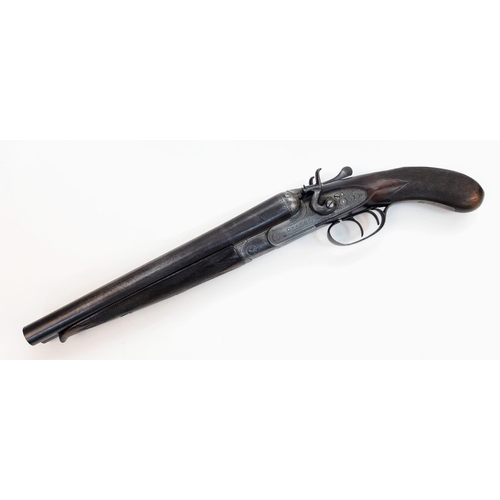 1717 - A Vintage Deactivated 12 Gauge Side by Side Sawn-Off Shotgun. This British made Davis gun with decor... 