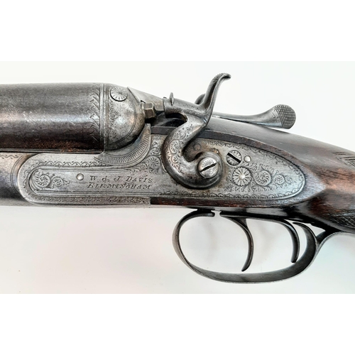 1717 - A Vintage Deactivated 12 Gauge Side by Side Sawn-Off Shotgun. This British made Davis gun with decor... 