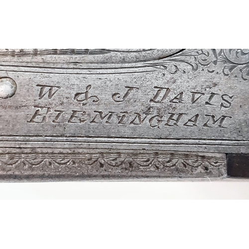 1717 - A Vintage Deactivated 12 Gauge Side by Side Sawn-Off Shotgun. This British made Davis gun with decor... 