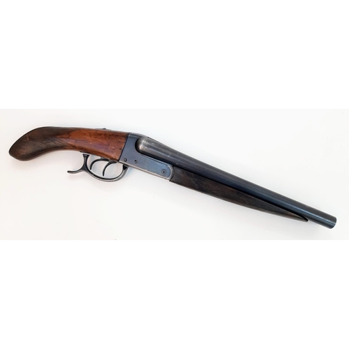 1811 - A Vintage Deactivated 12 Gauge Side by Side Sawn-Off Shotgun. This British made gun has 11.75 inch b... 