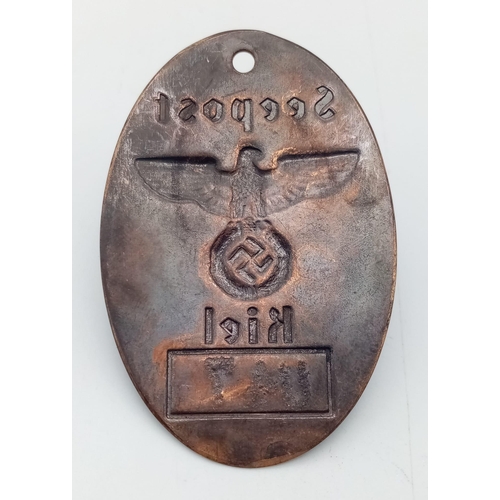 559 - WW2 German U-Boot Mail Sack Brass Tag for the Submarine U-47 which is believed to of been sunk
in 19... 