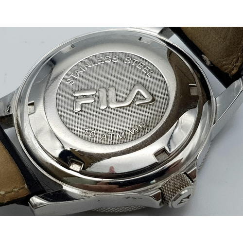 599 - A Vintage, Collectible, Fila Men’s Sports Chronograph Watch. 45mm Including Crown. Full Working Orde... 