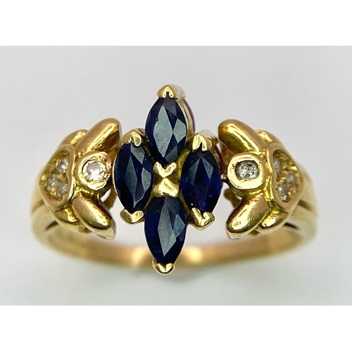 690 - AN 18K GOLD SWIVEL TOP RING .YOU CAN CHOOSE TO SHOW SAPPHIRE OR RUBY BOTH COMPLIMENTED BY THE DIAMON... 