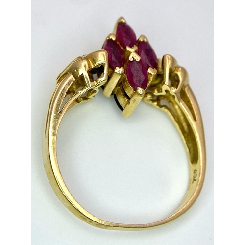 690 - AN 18K GOLD SWIVEL TOP RING .YOU CAN CHOOSE TO SHOW SAPPHIRE OR RUBY BOTH COMPLIMENTED BY THE DIAMON... 